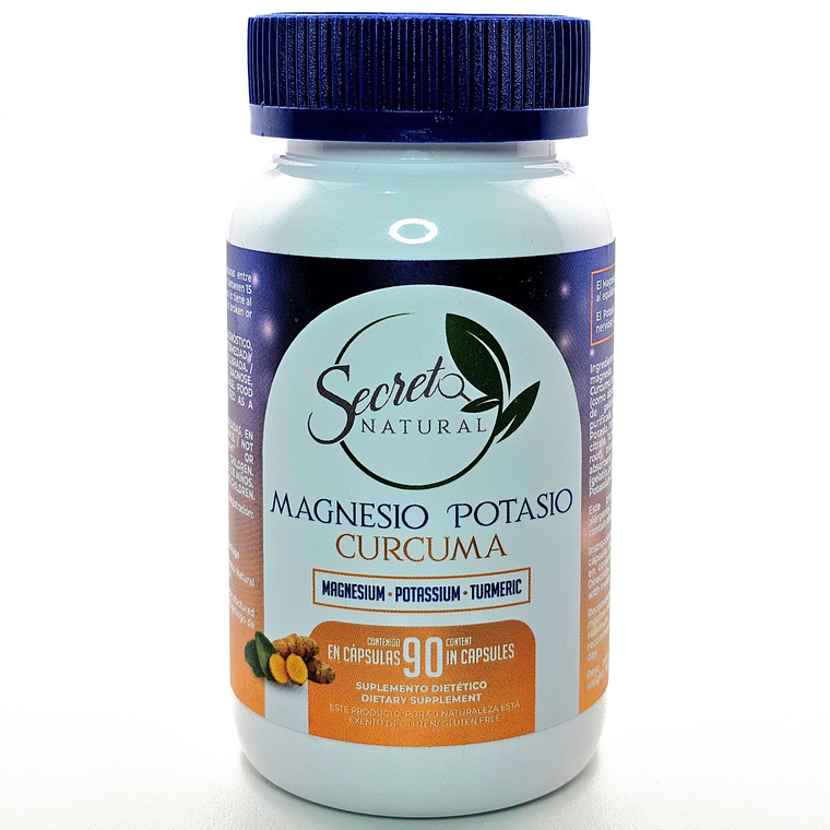 Citrato Magnesio Potasio Cúrcuma | Secreto Natural | 90 Cápsul