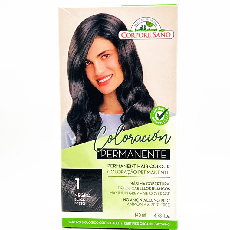 Tinte Natural #1 Negro Coloración Permanente | Corpore Sano | Sin amoniaco | 140 ml