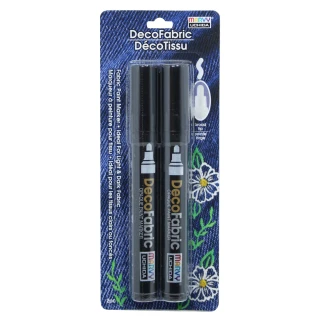 DECO Black Fabric Markers (2 Pack)