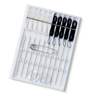 Contains 5 black and 5 white pre-threaded needles available from WCC Supply Store at http://WCCSupplyStore.com.
