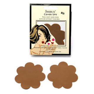 Shibue Reusable Flower-Shaped Cover Ups - Mocha (1 Pair)