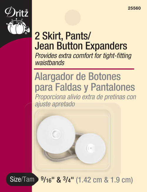 Skirt, Pants & Jeans Button Expanders - 9/16" & ¾" (2 PACK)