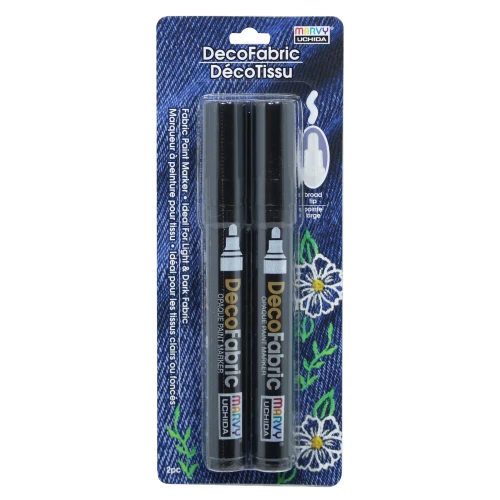 DECO Black Fabric Markers (2 Pack)