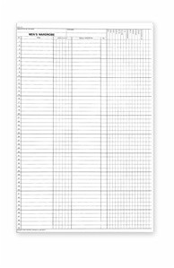 Men's Extra Check In/Out Sheets