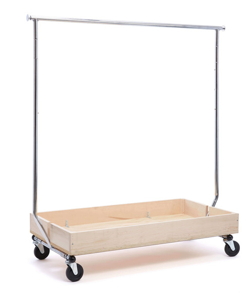 Add a shelf to your racks!!! With this Wood rack bottom pile whatever you want underneath your clothes!!! 