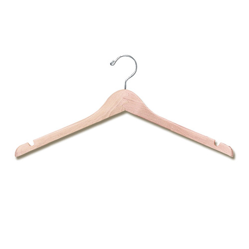 Give your clothes the royal treatment when you hang them on these classic wood hangers. Set of 35 sturdy wood hangers keep fabrics from snagging and help clothing maintain its shape. Made of durable light wood with metal necks, these classic hangers keep clothes in their place and off the floor.