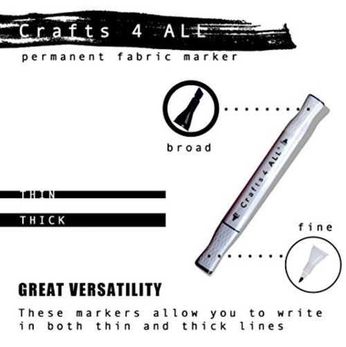 Crafts 4 All Fabric Laundry Marker - Dual Tip (Black)
