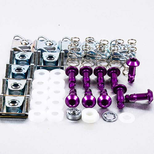 2-Pair Purple Anodized Aluminum Gear-Style Quick Release Fasteners – 24mm X 11mm