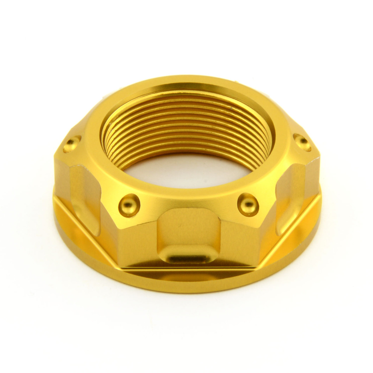 Aluminium Flanged Top Yoke Nut M22x(1.00mm) Open | Pro-Bolt