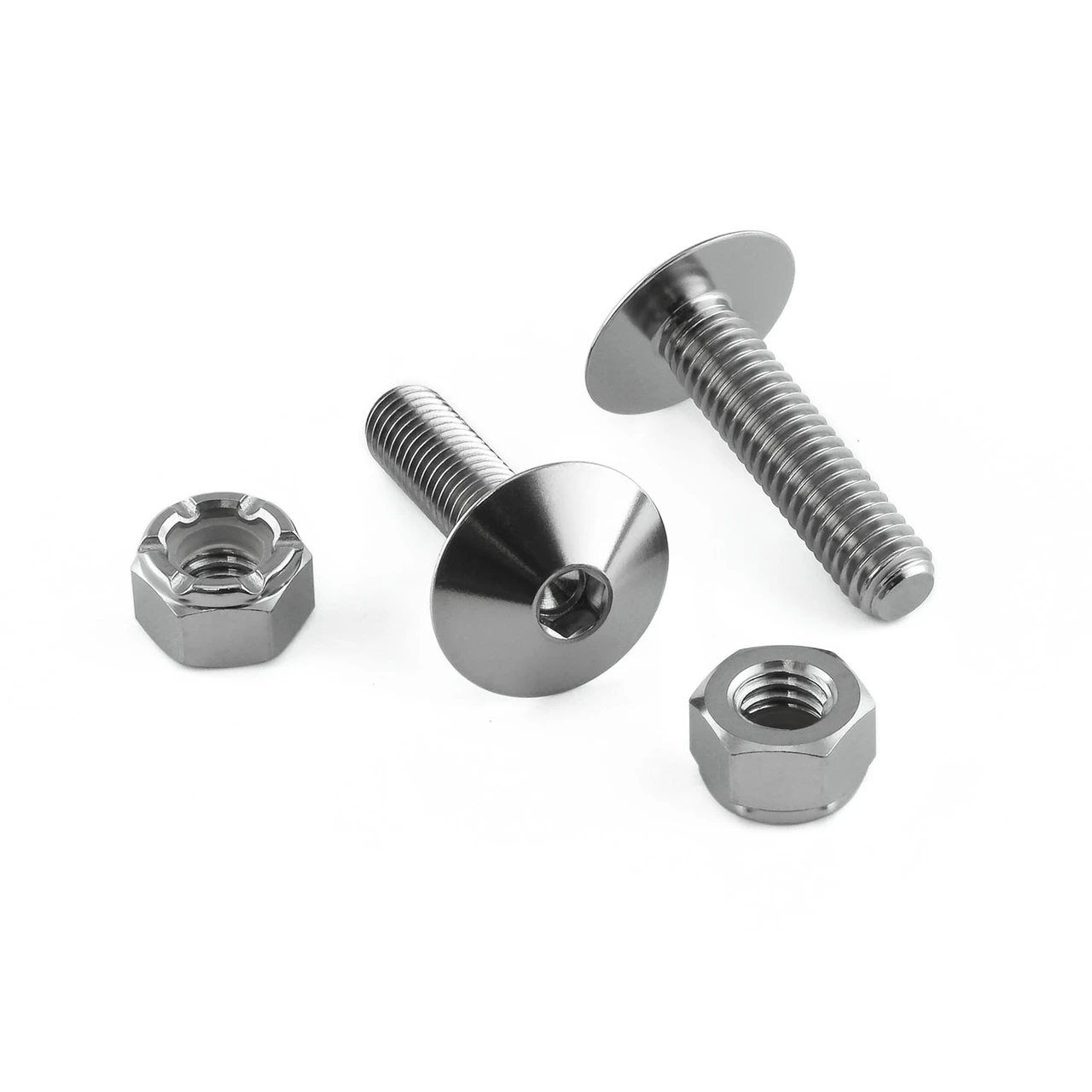4 Pack Black & Silver Hex License Plate Bolts – Billet Aluminum For Motorcycles