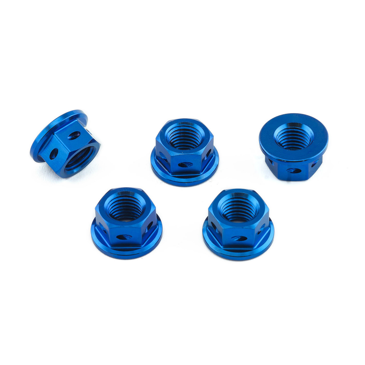 Titanium Sprocket Nuts M10x(1.25mm) Drilled Pack x5 | Pro-Bolt