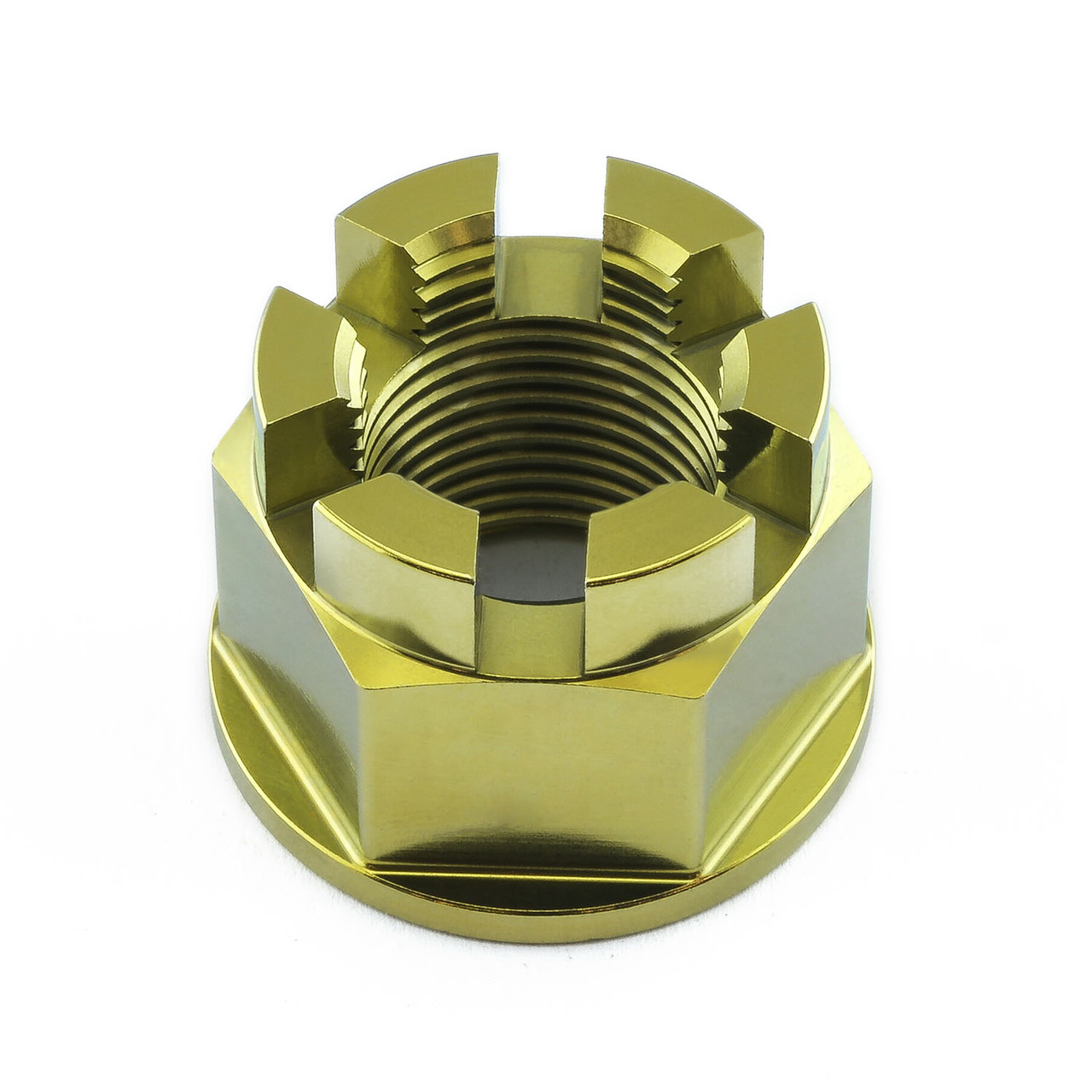 Titanium Flanged Axle Nut M18x(1.50mm) Castellated Swingarm Pivot