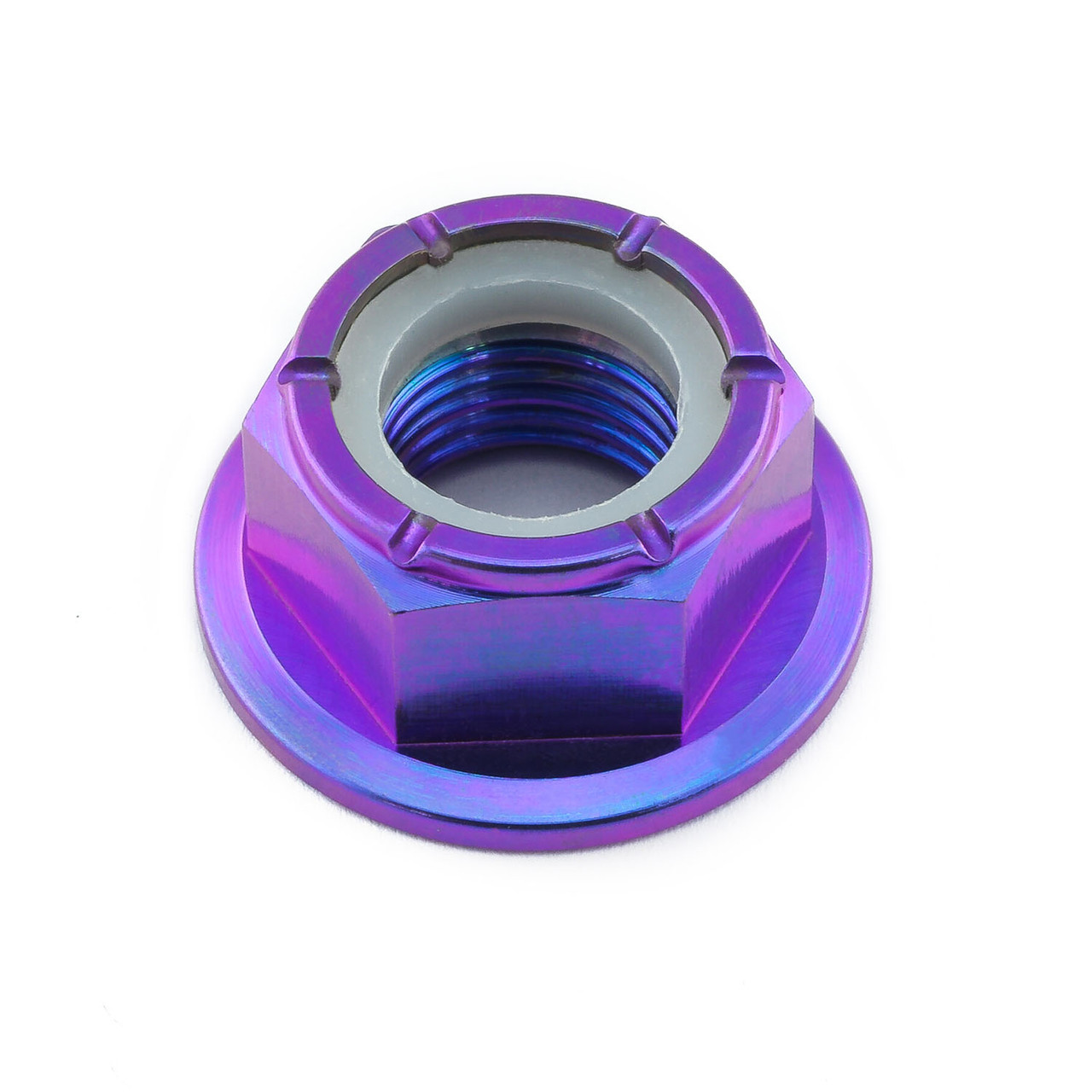 Titanium Flanged Nylon Front Axle Nut M12 x (1.25mm) | Pro-Bolt