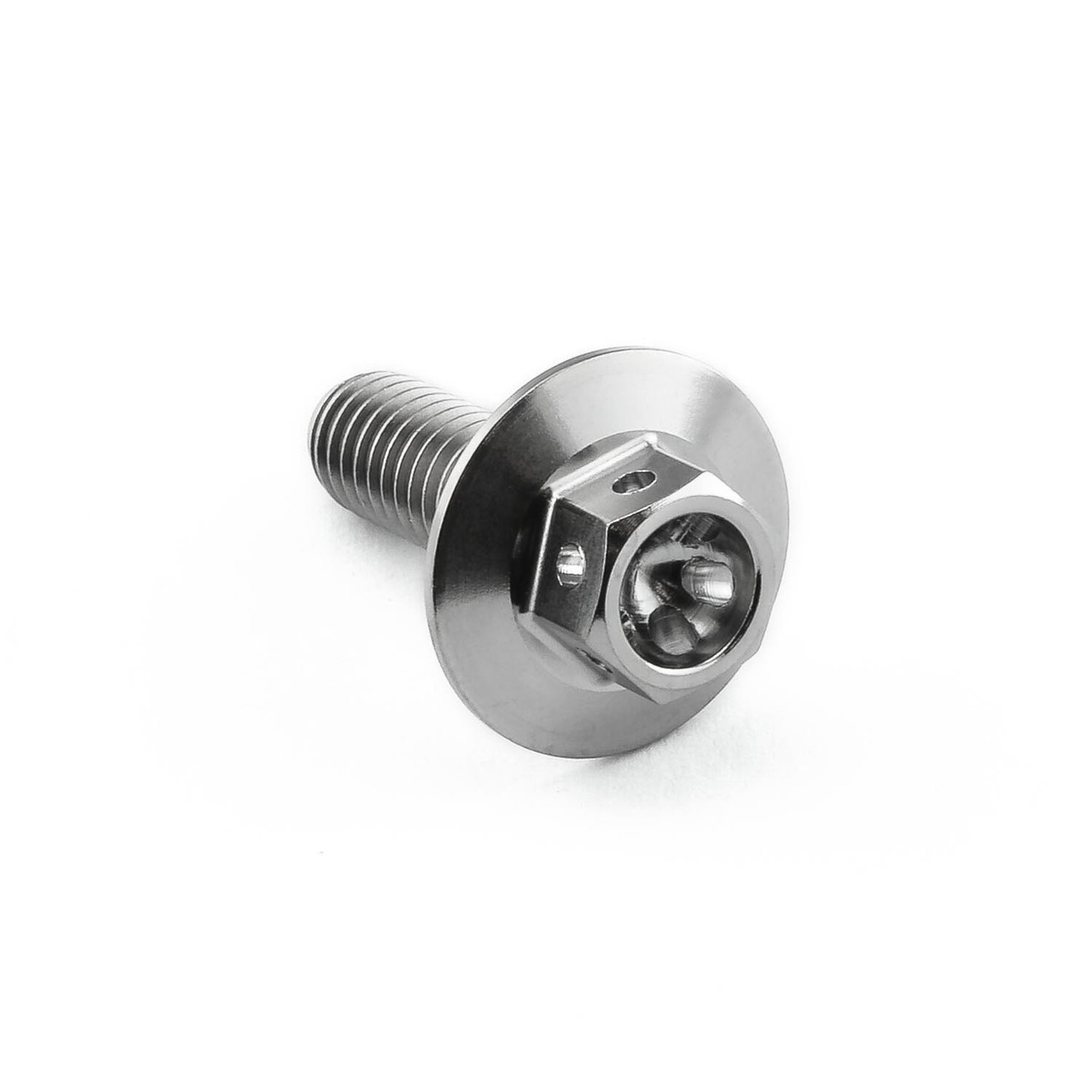 Titanium Flanged Hex Head Bolt M6x(1.00mm)x18mm (16mm O/D) Race