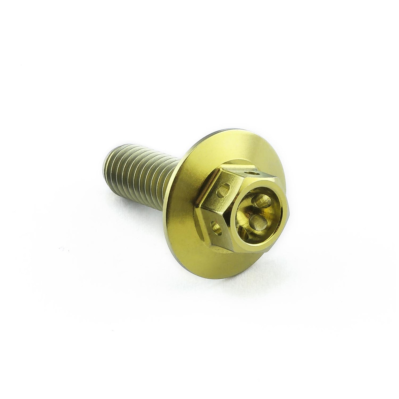 Titanium Flanged Hex Head Bolt M6x(1.00mm)x18mm (16mm O/D) Race