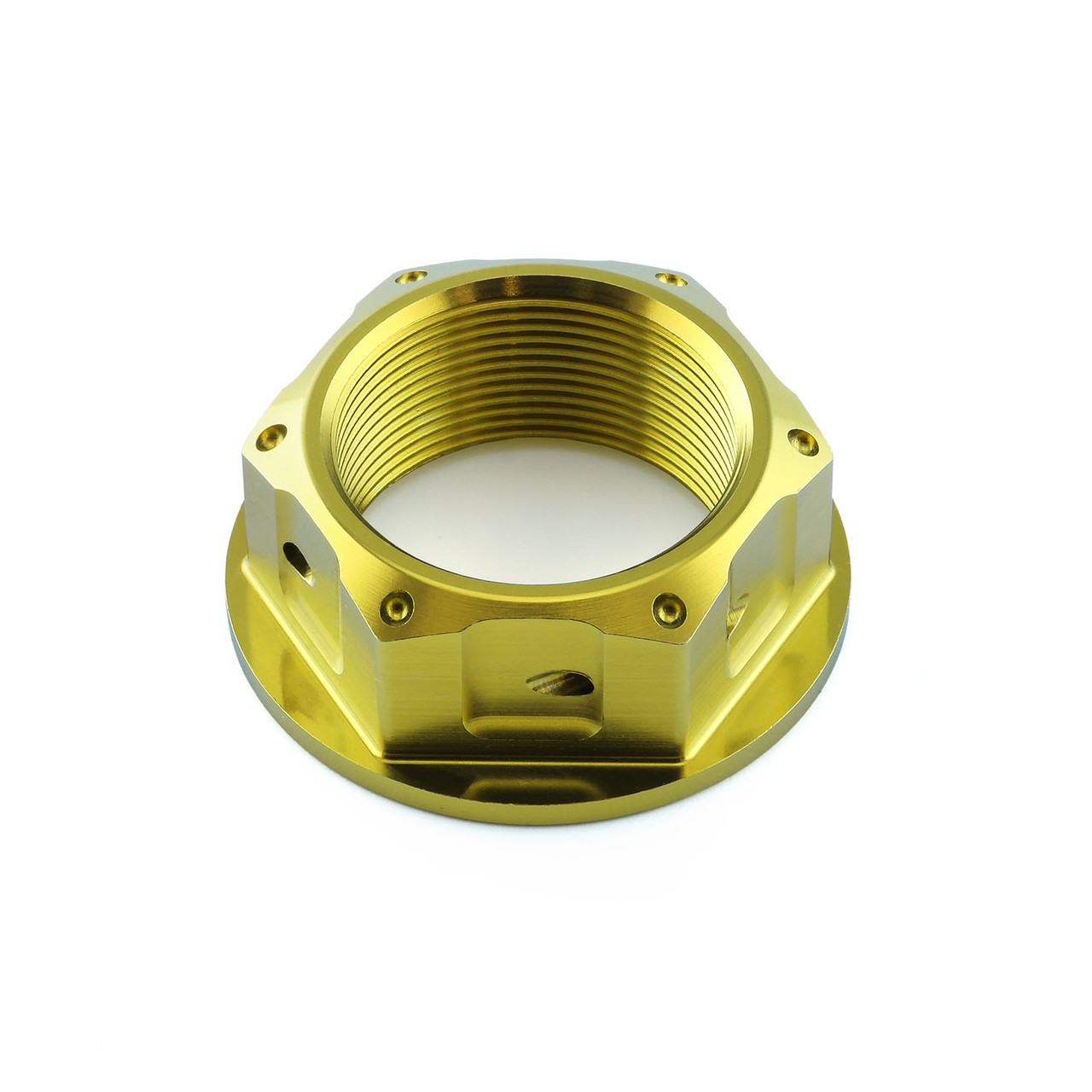 Titanium Flanged Axle Nut M24x(1.00mm) Front Wheel Drilled | Pro-Bolt