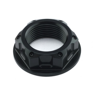 Aluminium Flanged Top Yoke Nut M24x(1.50mm) (Open) Black