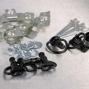Aluminium Quick Release Stud 17mm D-Ring & CLIP6 Pack x10 Black Aluminium Quick Release Stud 17mm D-Ring & CLIP6 Pack x10 Black