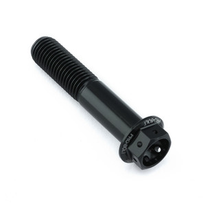 Aluminium Flanged Hex Head Bolt M10x(1.25mm)x50mm Race Spec Etched Black Aluminium Flanged Hex Head Bolt M10x(1.25mm)x50mm Race Spec Etched Black