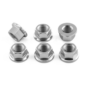 Titanium Sprocket Nuts M10x(1.00mm) Pack x6 Titanium Sprocket Nuts M10x(1.00mm) Pack x6