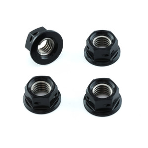 Aluminium Sprocket Nuts M8x(1.25mm) Drilled Pack x4 Black Aluminium Sprocket Nuts M8x(1.25mm) Drilled Pack x4 Black