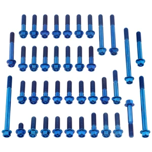 Titanium Engine Kit Kawasaki Ninja ZX-6R Flanged Hex Head Bolt Blue