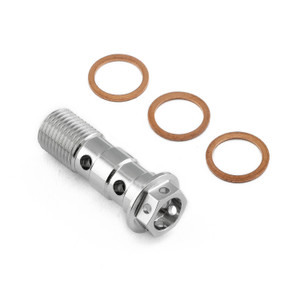 Stainless Steel Banjo Bolt Double M10x(1.00mm) Rear Master Cylinder Race Spec