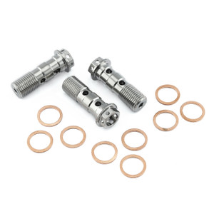Titanium Banjo Bolt Double M10x(1.00mm) Rear Brake Caliper Race Spec Pack x3 Titanium Banjo Bolt Double M10x(1.00mm) Rear Brake Caliper Race Spec Pack x3