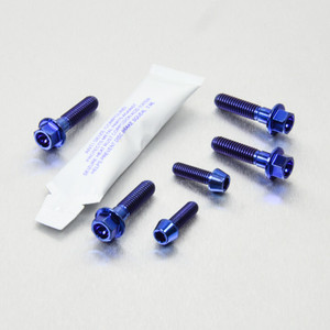 Titanium Brake & Clutch Lever Perch Pinch Bolt Kit Blue Titanium Brake & Clutch Lever Perch Pinch Bolt Kit Blue