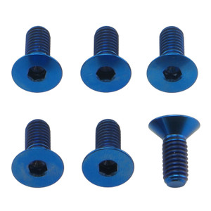 Titanium Disc Bolts M6x15mm Countersunk Pack x6 Front Blue