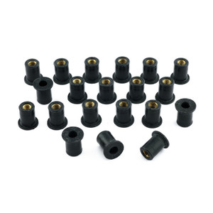 Rubber Nut M5x(0.80mm) (Brass Insert) Pack x20 Rubber Nut M5x(0.80mm) (Brass Insert) Pack x20