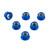 Aluminium Sprocket Nuts M8x(1.25mm) Drilled Pack x6 Blue