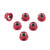 Aluminium Sprocket Nuts M8x(1.25mm) Drilled Pack x6 Red