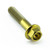 Titanium Flanged Hex Head Bolt M6x(1.00mm)x30mm Gold Titanium Flanged Hex Head Bolt M6x(1.00mm)x30mm Gold