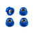 Aluminium Sprocket Nuts M8x(1.25mm) Drilled Pack x4 Blue