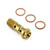 Stainless Steel Banjo Bolt Double M10x(1.00mm) Race Spec Gold Stainless Steel Banjo Bolt Double M10x(1.00mm) Race Spec Gold