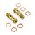 Stainless Steel Banjo Bolt Double M10x(1.00mm) Race Spec Rear Caliper Pack x2 Gold Stainless Steel Banjo Bolt Double M10x(1.00mm) Race Spec Rear Caliper Pack x2 Gold