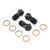 Titanium Banjo Bolt Single M10x(1.25mm) Race Spec Pack x3 Black Titanium Banjo Bolt Single M10x(1.25mm) Race Spec Pack x3 Black