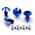 Titanium Exhaust Heat Shield Mount Bolt Kit Blue