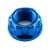 Titanium Flanged Axle Nut M24x(1.50mm) Front Wheel Blue