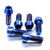Titanium Top & Bottom Clamp Yoke Pinch Kit Blue