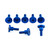 Aluminium Yamaha Top Cam Bolt Fazer/Others Set x 8 Blue Aluminium Yamaha Top Cam Bolt Fazer/Others Set x 8 Blue