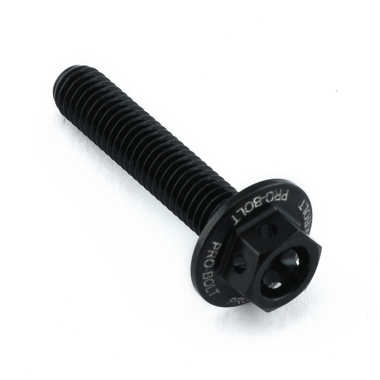 Aluminium Flanged Hex Bodywork Bolt M5x(0.80mm)x25mm Race Spec Etched Black Aluminium Flanged Hex Bodywork Bolt M5x(0.80mm)x25mm Race Spec Etched Black