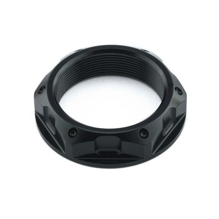 Aluminium Flanged Top Yoke Nut M33x(1.00mm) (Open) Black Aluminium Flanged Top Yoke Nut M33x(1.00mm) (Open) Black