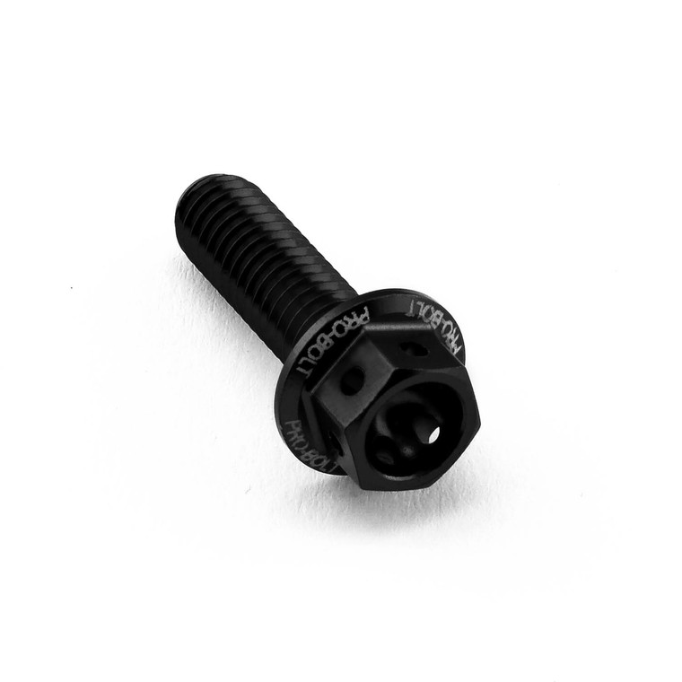 Aluminium Flanged Hex Head Bolt M6x(1.00mm)x20mm Race Spec Etched Black