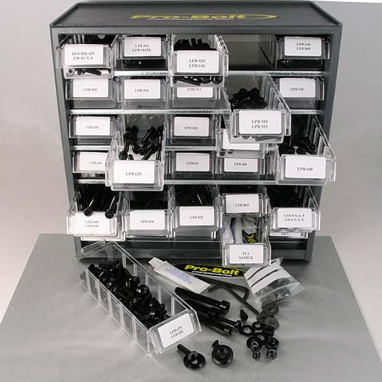 Aluminium Assorted Sizes 500 Piece Cabinet Black