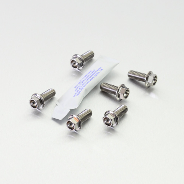 Titanium Disc Bolt M8x20mm Flanged Hex Pack x6 Rear