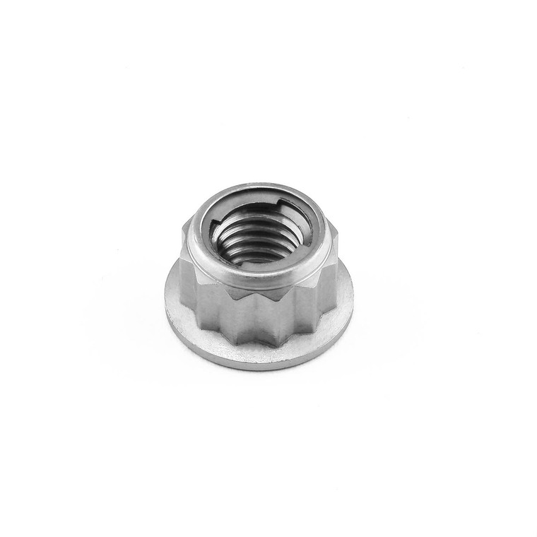 Titanium Flanged Metal Lock Nut Bi-Hex M8x(1.25mm)
