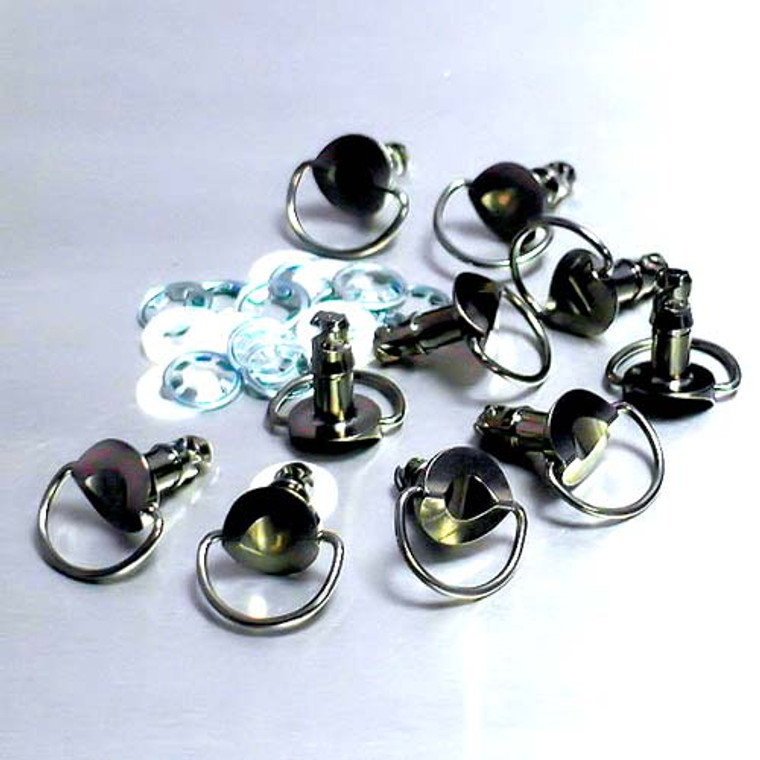Titanium Quick Release Stud 17mm D-Ring Pack x10