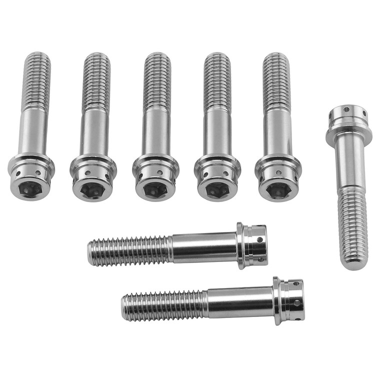Stainless Steel Front Caliper Pinch Bolt Kit Flanged Socket Cap Race Spec
